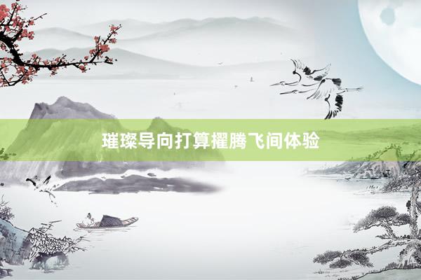 璀璨导向打算擢腾飞间体验